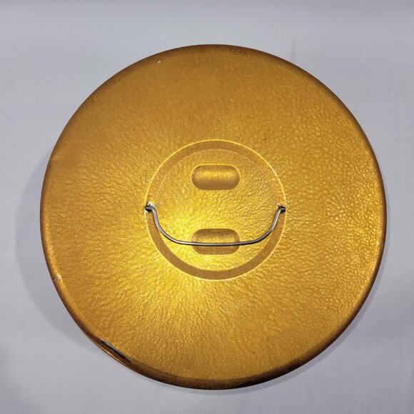 Metal Mid Century Round Cake Carry Case 1950s Atomic Design Carrier - Picture 2 of 3